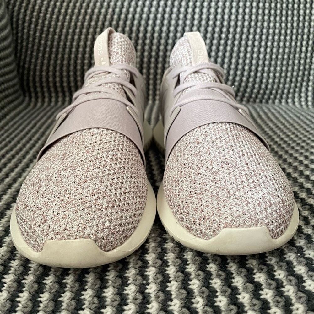 Adidas Tubular knit lavender purple sneaker women’s shoe size 9.5 fits like 10 - Picture 4 of 10
